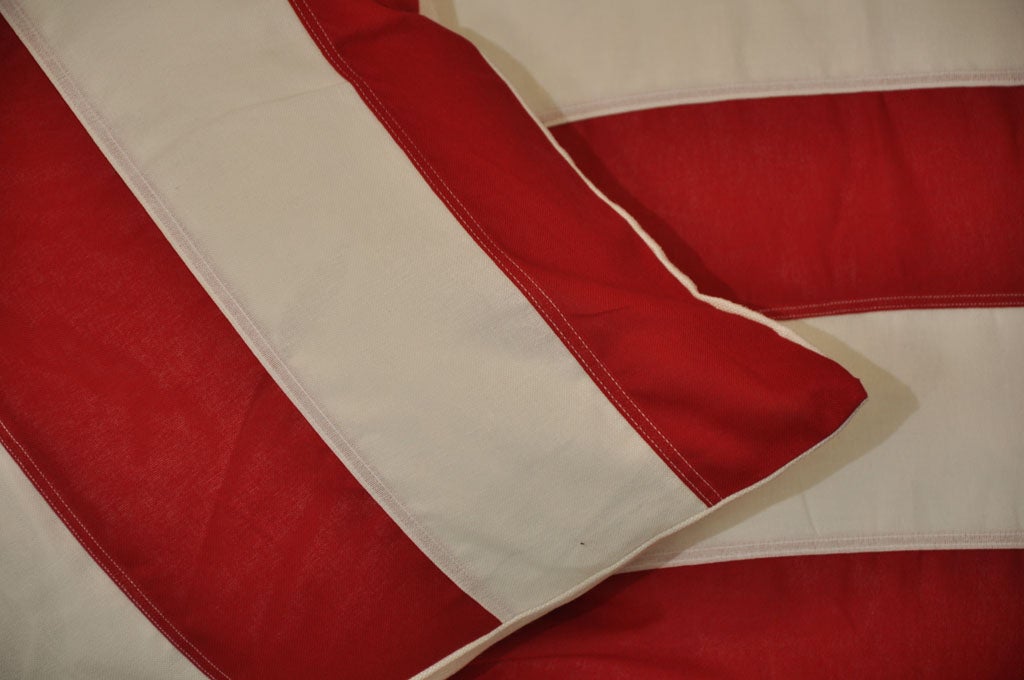 20th Century 20TH C COTTON/ LINEN FLAG MATERIAL PILLOWS