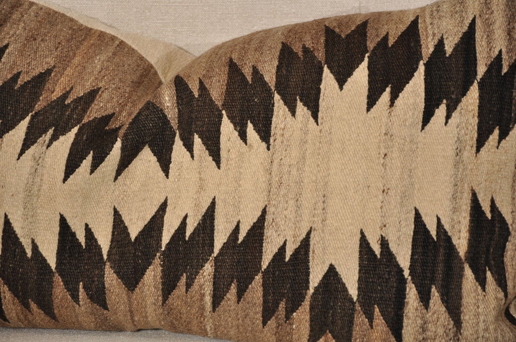 20th Century EARLY 20TH C NAVAJO INDIAN WEAVING EYEDAZZLER PILLOW