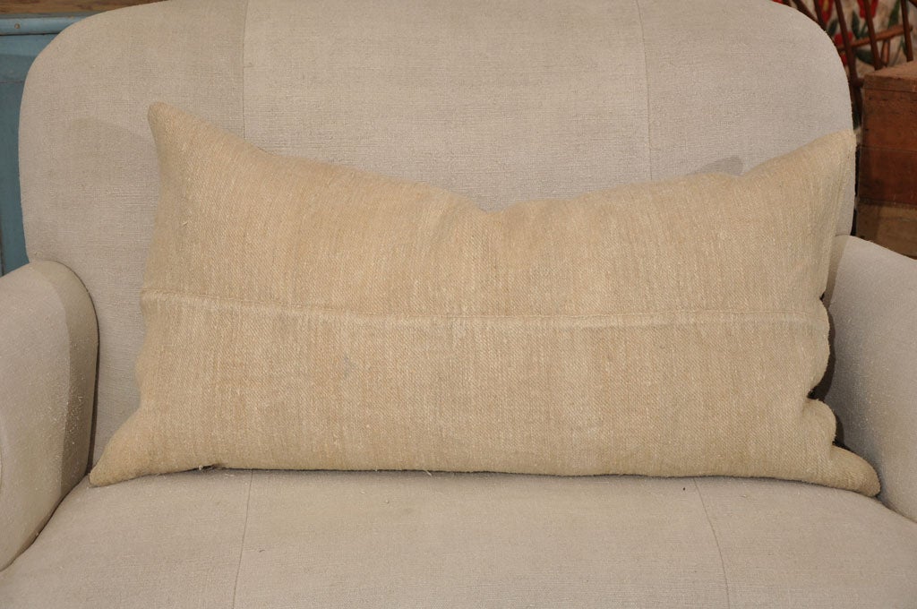 Wool EARLY 20TH C NAVAJO INDIAN WEAVING EYEDAZZLER PILLOW