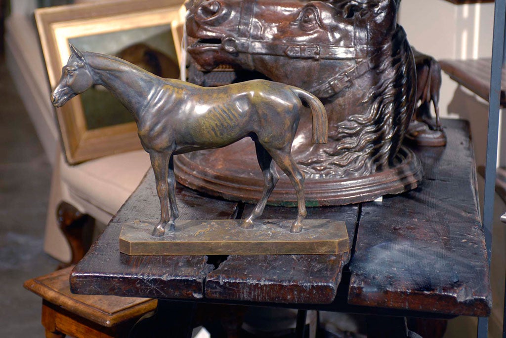 French Bronze Horse Sculpture Signed Vidal from the 19th Century 3