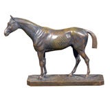 French Bronze Horse Sculpture Signed Vidal from the 19th Century