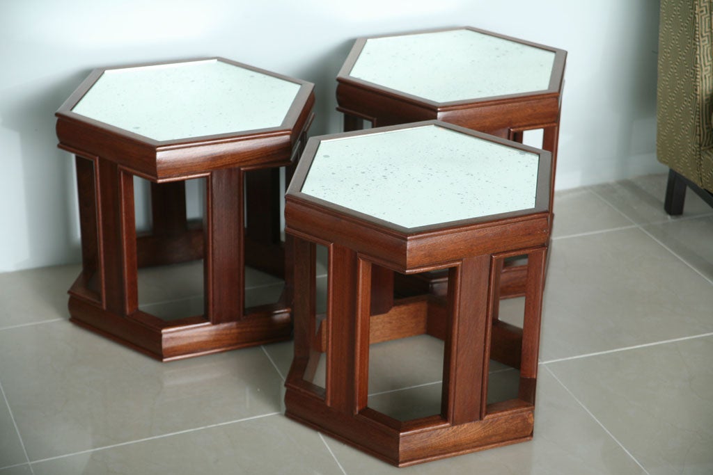 Mahogany and Mirrored Occasional Tables 4