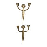 Pair of French Gilt Bronze Two-Light Wall Sconces by Sue Et Mar