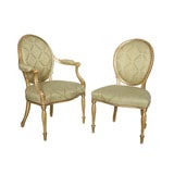 Antique Set of 12 Important George III Giltwood Chairs by Linnell