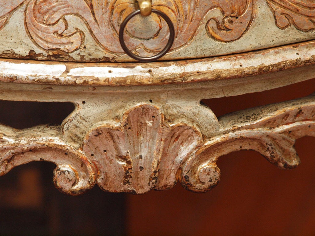 18th Century and Earlier 18TH CENTURY SILVERGILT AND PAINTED CONSOLE TABLE For Sale