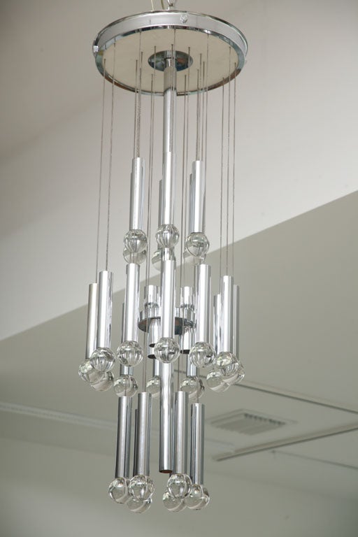 Mod Chrome and Glass Ball Light  Fixture