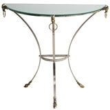 Steel and Brass Neoclassical Console Table
