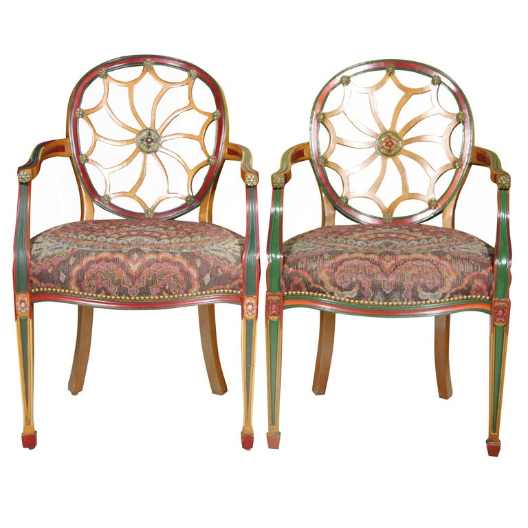 Pair Spider Back Chairs