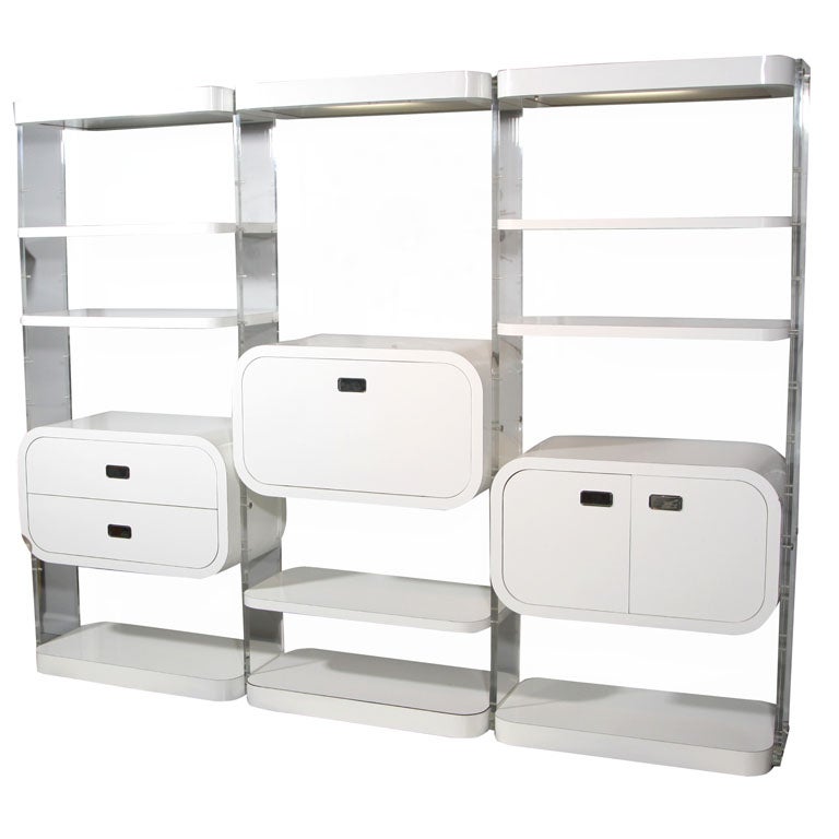 Lucite and Laminate MODular Wall Unit Room Divider GLAM!