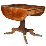 PAIR Pembroke Table Flame Mahogany Brass Paw Feet