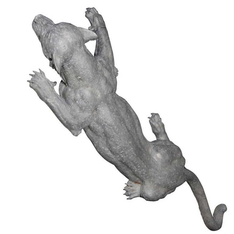 HUGE Lioness Sculpture by Hanry Van Wolf in Zinc 78" long