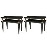 PAIR Mid-Century Shaped 2-tier End Tables