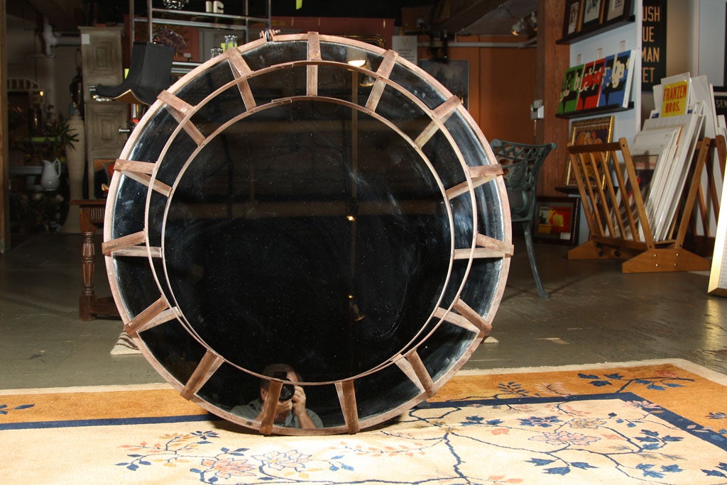 48" Round tire rim frame mirror