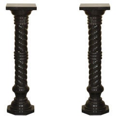 Pair of Obsidian Pedestals