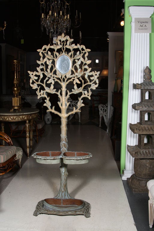 Metal Stand Form of Faux Bois Trunk