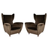 Pair of High-back Italian Club Chairs