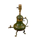 Green Tole Samovar as Lamp