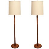 Single Elegant Solid Walnut Martz Floor Lamp