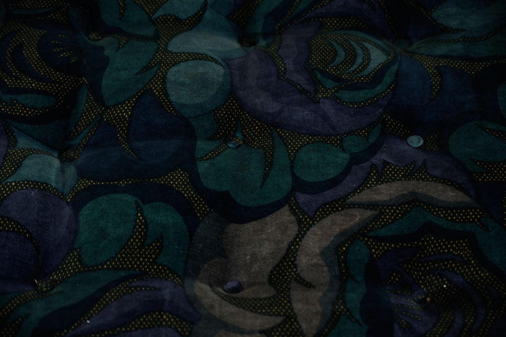 Harvey Probbe Ottoman in Original Jack Lenor Larsen Fabric In Good Condition In New York, NY