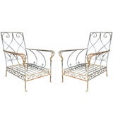 Pair of Salterini Wrought Iron Arm Chairs