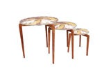 Set of Three Glass Top Nesting Tables Attributed to Saarinen