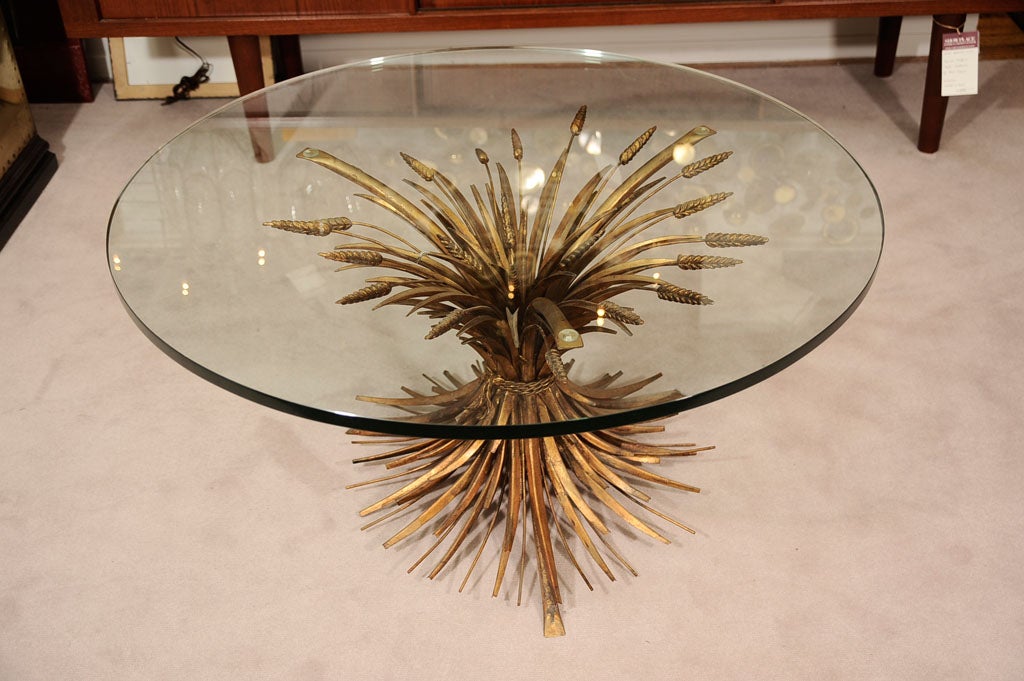 20th Century Italian Hollywood Regency Style Sheaf of Wheat Coffee Table