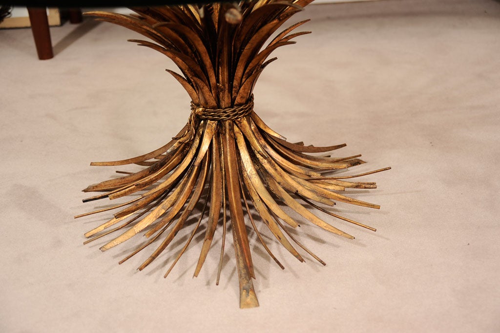 Metal Italian Hollywood Regency Style Sheaf of Wheat Coffee Table