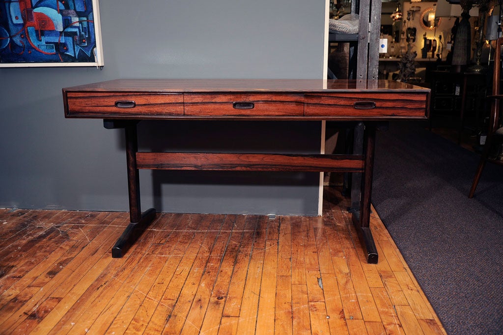 Mid-Century Rosewood Campaign Desk 1