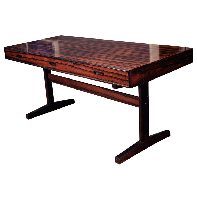 Mid-Century Rosewood Campaign Desk