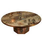 Signed Philip and Kelvin Laverne Metal Coffee Table