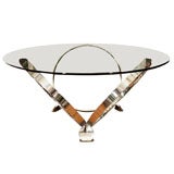 Mid-Century Chrome and Glass Coffee Table