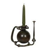 GIMBEL CANDLESTICK AND SNUFFER Signed Tiffany Studios