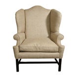 Used Oversized Wing Chair Mahogany Legs