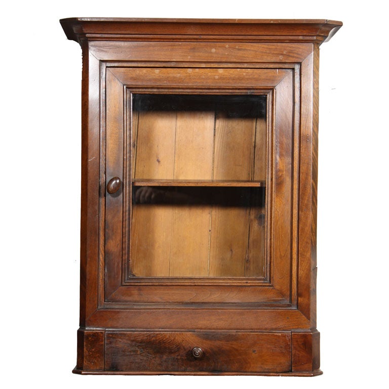 English Walnut Hanging Vitrine