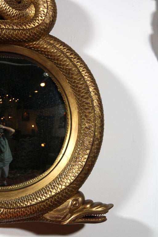 Regency Style Dolphin Form Convex Mirror 2