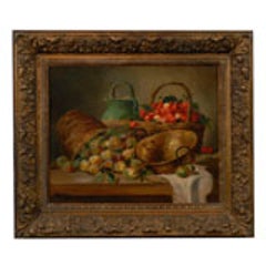 19th Century Still Life Painting of Fruit by M. Morin 1