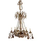 BACCARAT CRYSTAL & BRONZE CHANDELIER, SIGNED