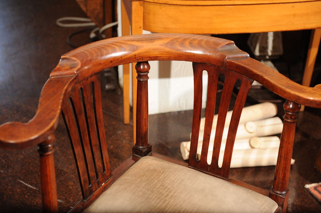 Georgian Fruitwood Corner Chair with drop seat For Sale 2