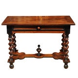 Antique French Walnut Baroque Revival Writing Table