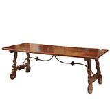 Spanish Baroque Period  Walnut Trestle Table