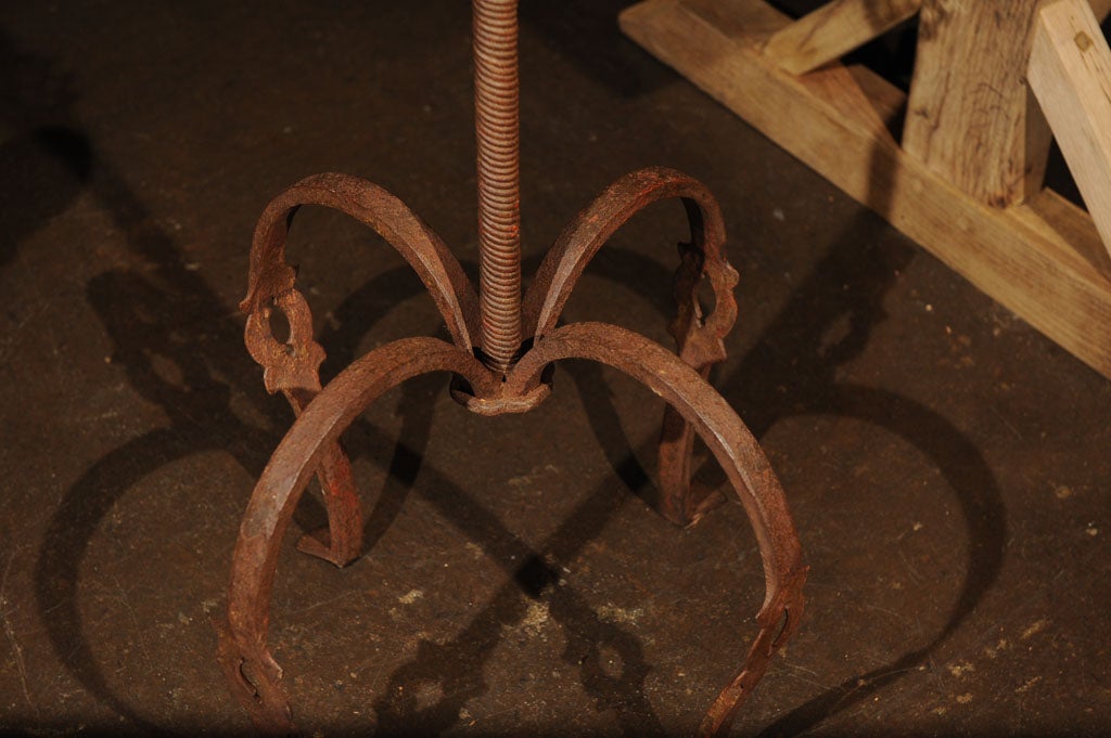 Hand Forged Iron Standing Candleabra For Sale 1