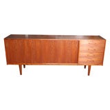 Teak Sideboard with 2 Sliding Doors and 4 Crescent Drawers