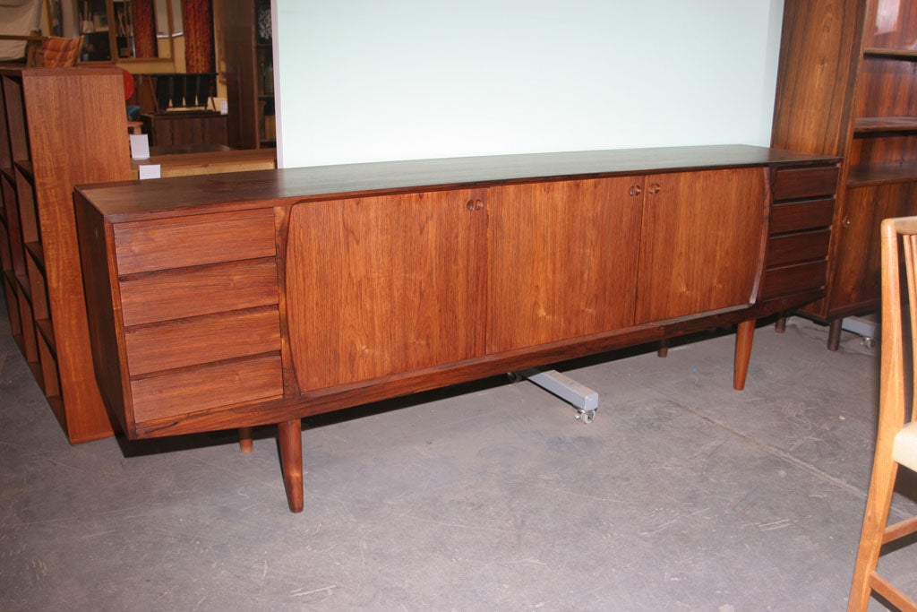 Danish Modern Rosewood Sideboard with 3 Doors and 8 Drawers