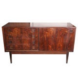 Short Rosewood Sideboard with 4 drawers and sliding door