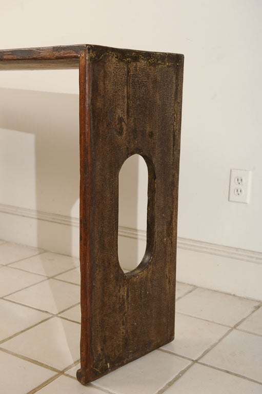 Console Table with Crackled Lacquer Finish