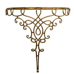 Gilt Metal Table in the Style of Gilbert Poillerat.