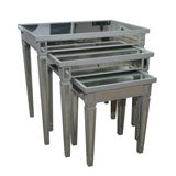 Set of Three Mirrored Nesting Tables