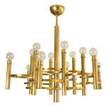 Sciolari Mordernist Brass Chandelier