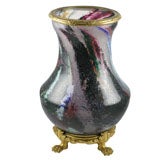Rare Leveille-Rouseau Vase With Bronze Mounts