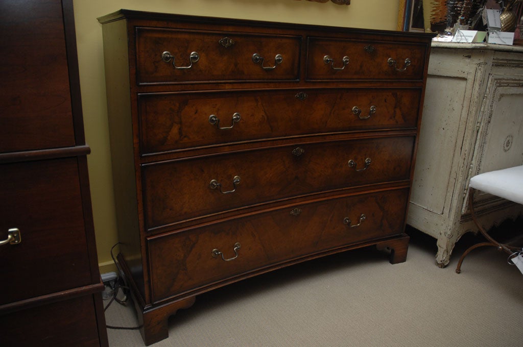 Burled Walnut Reverse Serpentine Chest